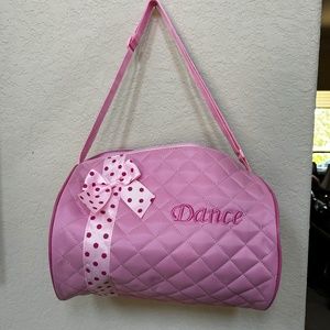 Girls Dance Duffle Bag Quilted with Bow. NWOT